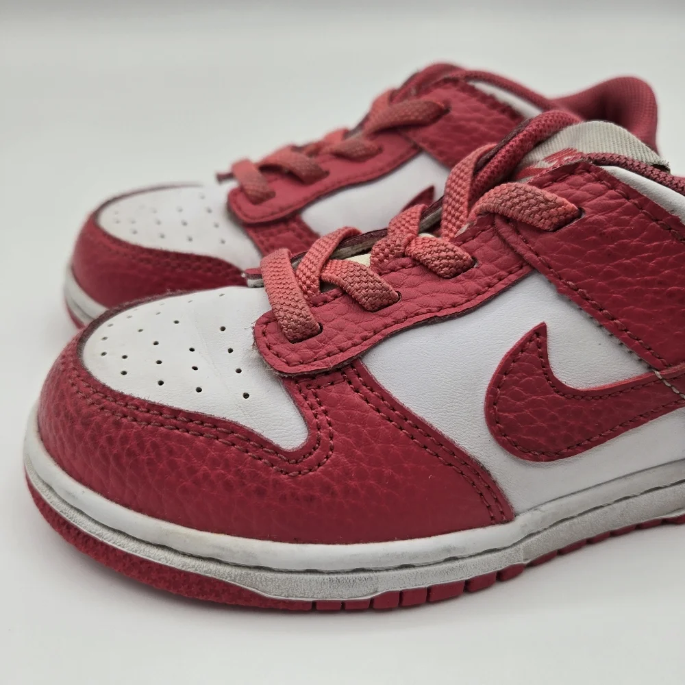 Nike Dunk Low Archaeo Reddish Pink White Unisex Toddler Size 10C DC9562-111
